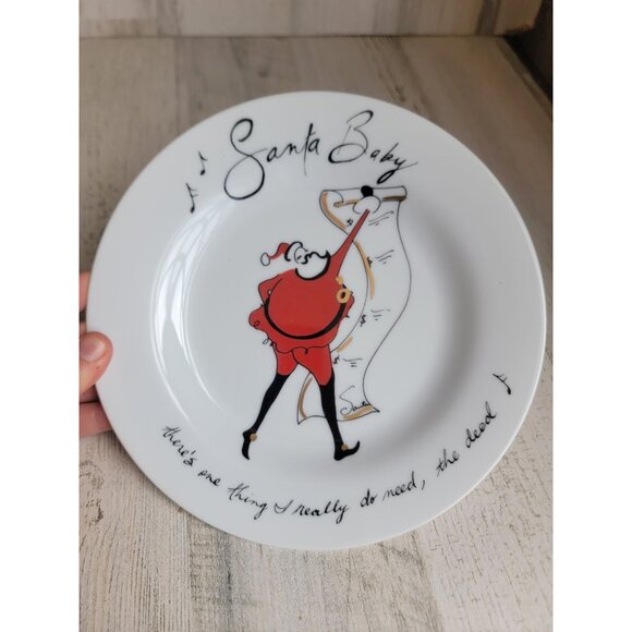 Pottery Barn‎ Santa baby there's one thing I really do need plate Japan - Picture 3 of 4